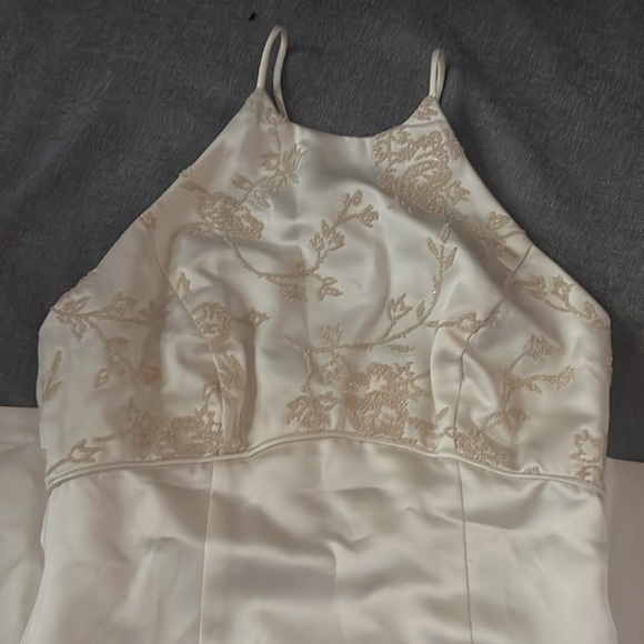 Ivory/cream dress with spaghetti straps and a zipper in the back. Gently used. - Picture 8 of 11